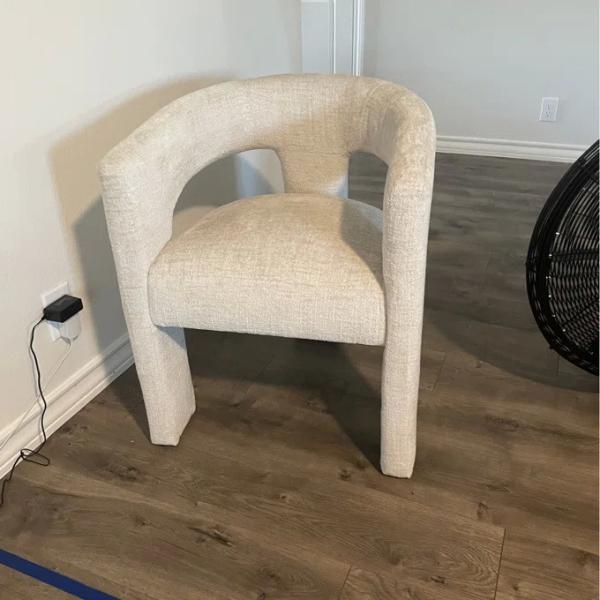 Eco friendly Wooden White Sherpa Accent Chair For Dining Room