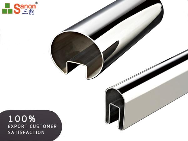 Mirror Brush Stainless Steel Channel Pipe Decorative Square Single Slot Tube Handrail