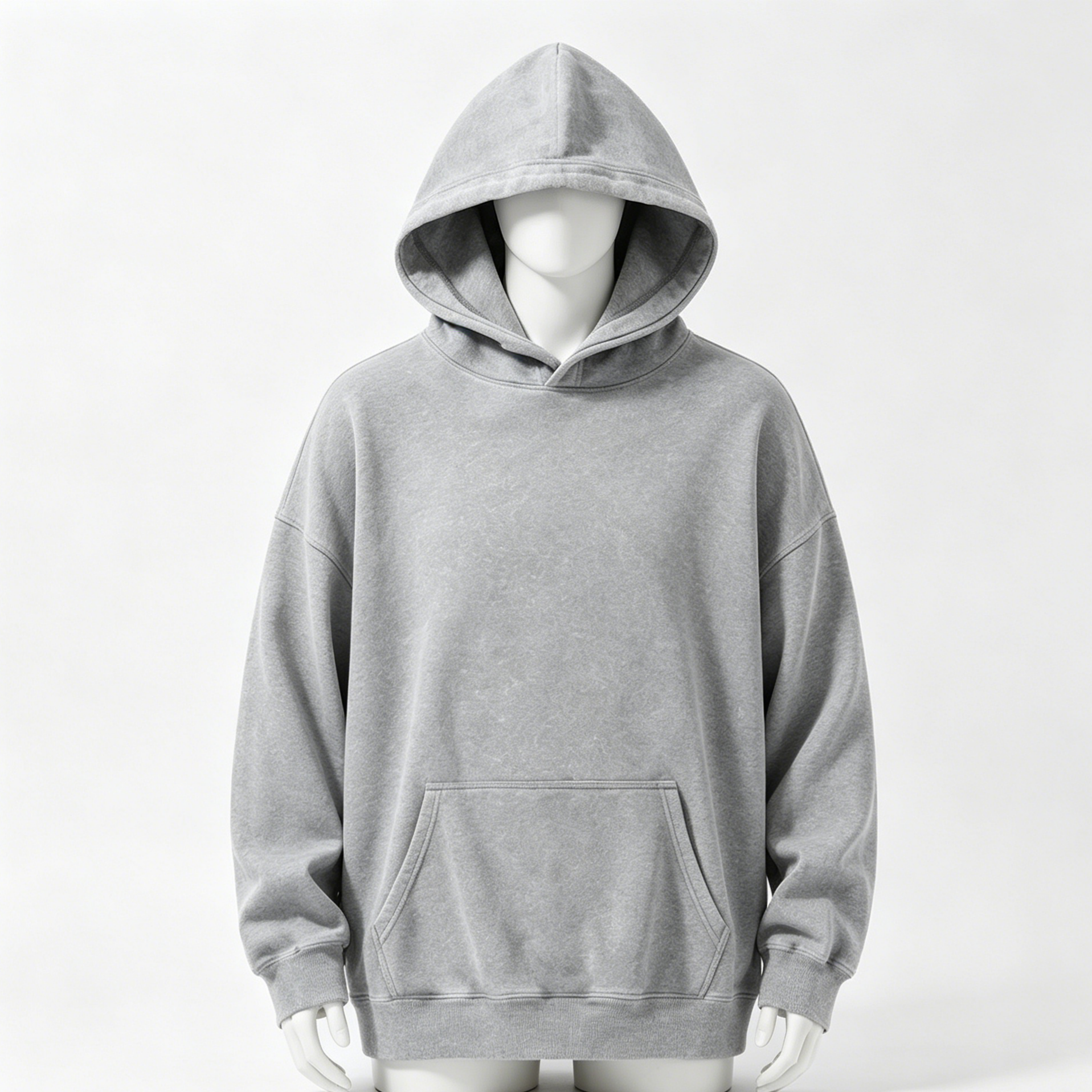 Gradient Stone Wash Hoodies Drop Shoulder French Terry Crewneck Sweatshirt Oversized For Men