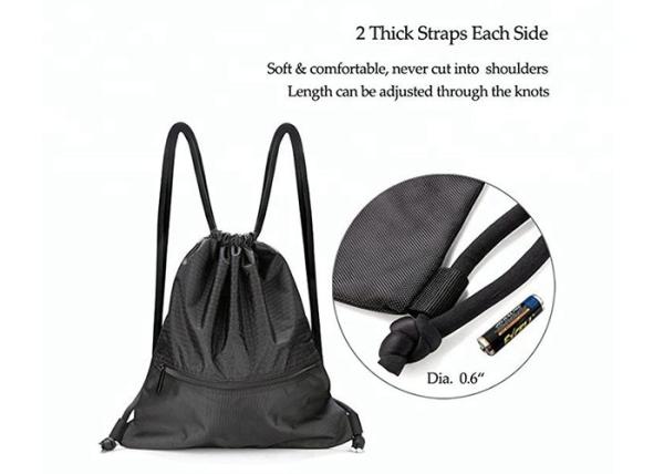 Mesh Nylon Custom Drawstring Backpack Polyester Black Cinch Sack