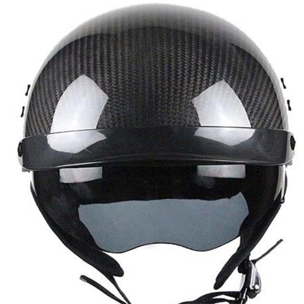 M.L.XL.XXL Black Carbon Fiber Motorcycle Helmet Half Face DOT ECE Certification Custom