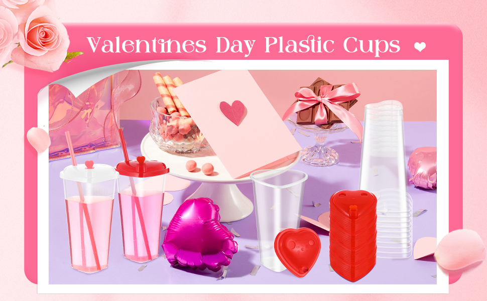 Custom 16 oz 24 oz Heart Shaped Hard Injection Cup with Lid for Cold Drinking