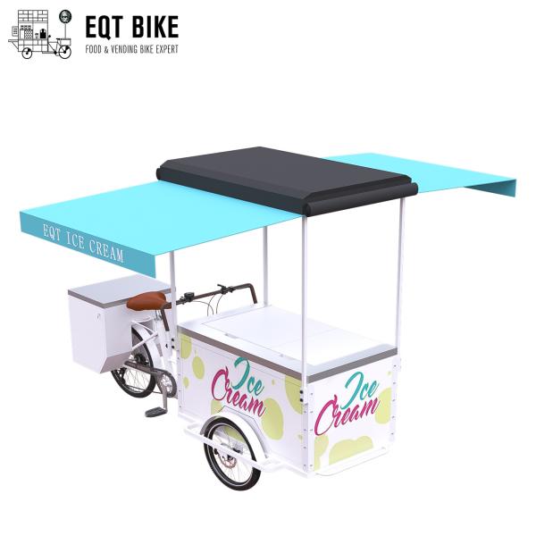 Carga do triciclo da bicicleta do gelado de EQT para a bicicleta elétrica da bicicleta do congelador da venda do negócio da rua para bebidas frias