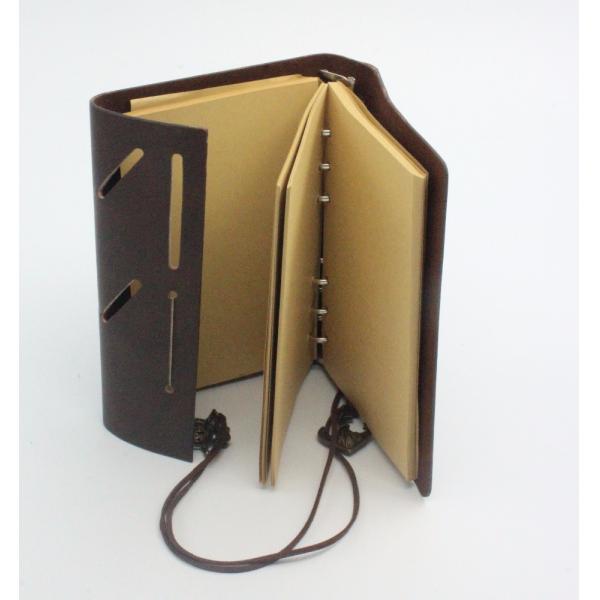 Custom Black A5 Leather Notebook Printing 96 Sheets For Promotion