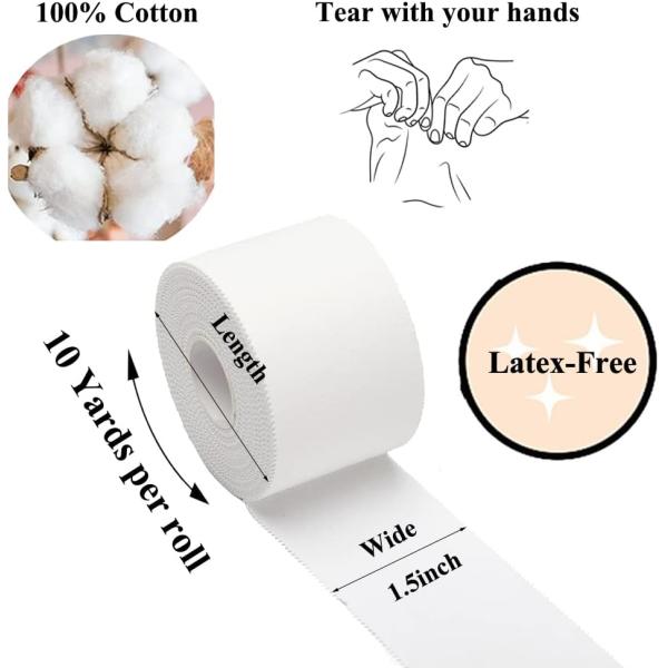 White 100% Cotton Sports Grip Tape Knee Ankle Wrist Hand Protection
