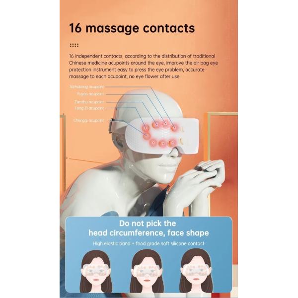 Intelligent Eye Care Vibrating Eye Massager Device Electric Eye Massage With Heat Compress