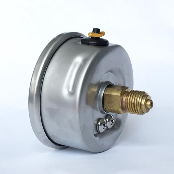 304SS Flanged Pressure Gauge Axial Mount Oil Filled Pressure Gauge Stainless Steel Case