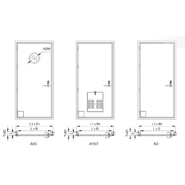 Оборудовать одиночной двери защиты от огня лист A60 морской