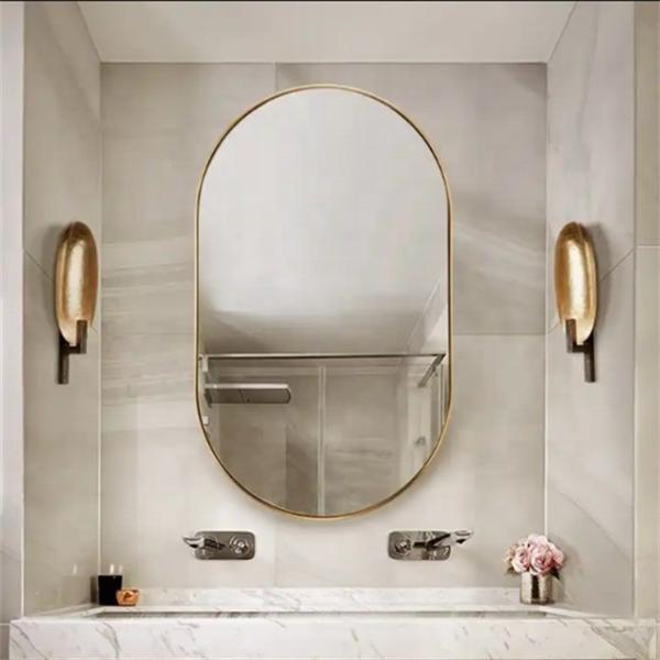 Customer Logo Modern Design Arch Mirror Rectangular Glass Aluminum Framed Floor Mirror