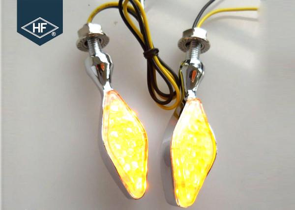2 PCS Universal Aftermarket Motorcycle Lights LED Metal Amber Black Blinkers