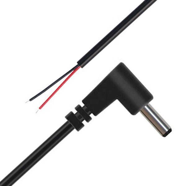 90 grados en ángulo recto DC Jack 5.5x2.1mm 5.5x2.5mm 1.35x3.5mm para abrir el alambre del extremo del cable de cola de cerdo