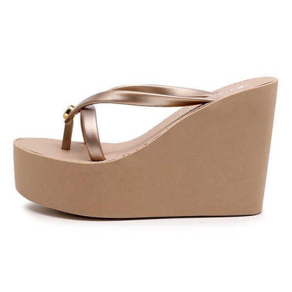 Tongs compensées personnalisées pour femmes, sandales d'été pour la piscine, adaptées à l'eau