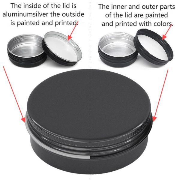 Colorful Brushed Aluminum Tin Can With Inside Screw Lid