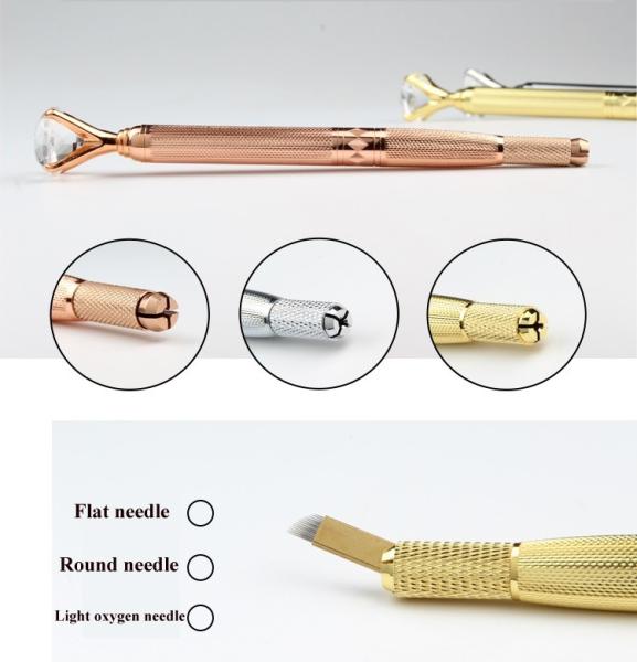 Tatuagem Pen With manual do bordado de Diamond Copper Material Single Side da fonte da fábrica uma caixa para a composição permanente