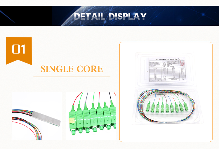 Трубка LSZH/PVC SC/APC стальная печатает Splitter 1x8 PLC для сети FTTH FTTB FTTX