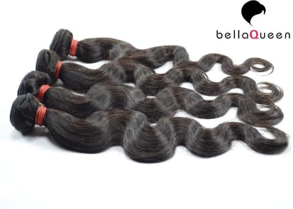 Do cabelo natural do Virgin da categoria 7A do 1b do preto da onda do corpo cabelo humano que tece a extremidade grossa