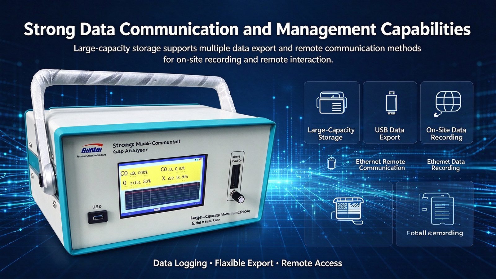 Portable Multi Gas Analyzer O2 CO CO2 CH4 CnHm H2S H2 NH3 Dew Point Measurement Instrument