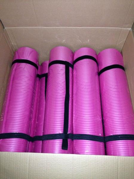 green& pink 8mm thick nbr yoga mat pilates mat with strap