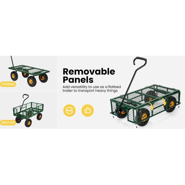 Outdoor Garden Heavy Duty Utility Portable Large Capacity Camping Collapsible Wagon Cart With All-Terrain Wheels