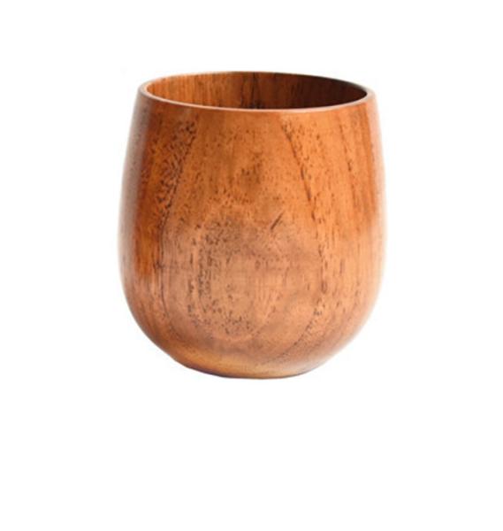 Belly Wooden Drinking Cups Customizable Engraved Logo Coffee Drinking Mugs