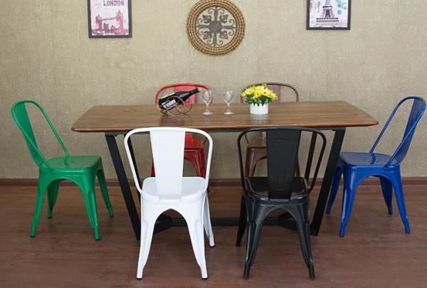Tolix chair American Iron art Milk tea Western restaurant coffee table chair leisure hot pot restaurant metal back chair