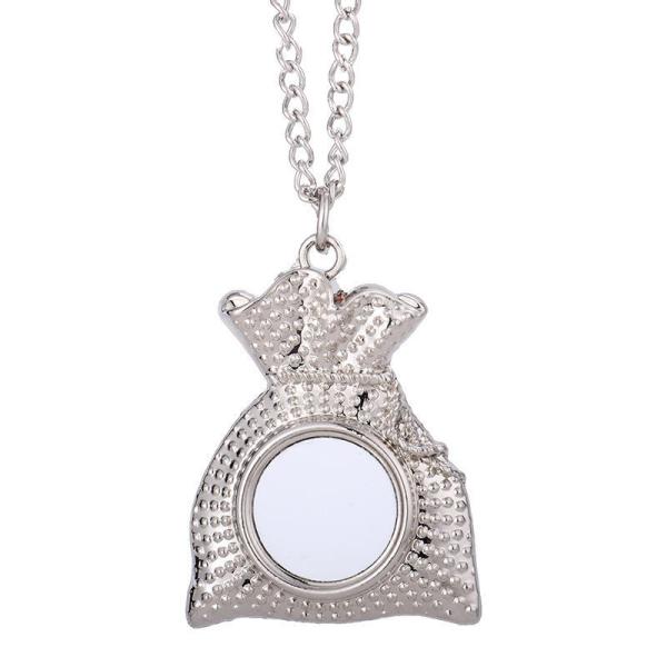 Personalized Sublimation Christmas Lucky Bag Hanging Pendant Necklace custom metal necklace