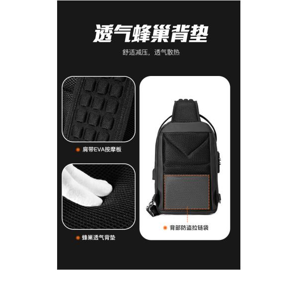 NEW MEN'S CHEST BAG LARGE CAPACITY SHOULDER BAG CROSSBODY BAG MALE LEISURE OFFICE IPAD COMPUTER CHEST BAG HARD SHELL