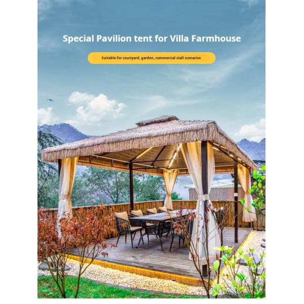 Doubletop Outdoor Thatched Garden Gazebos 3000*3000*3000mm