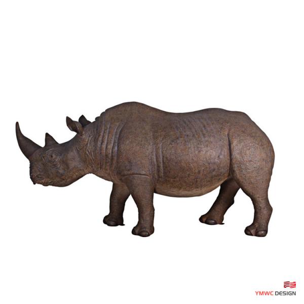 Life-Size Bronze Rhinoceros Statue Custom Metal Animal Sculpture for Customer Size