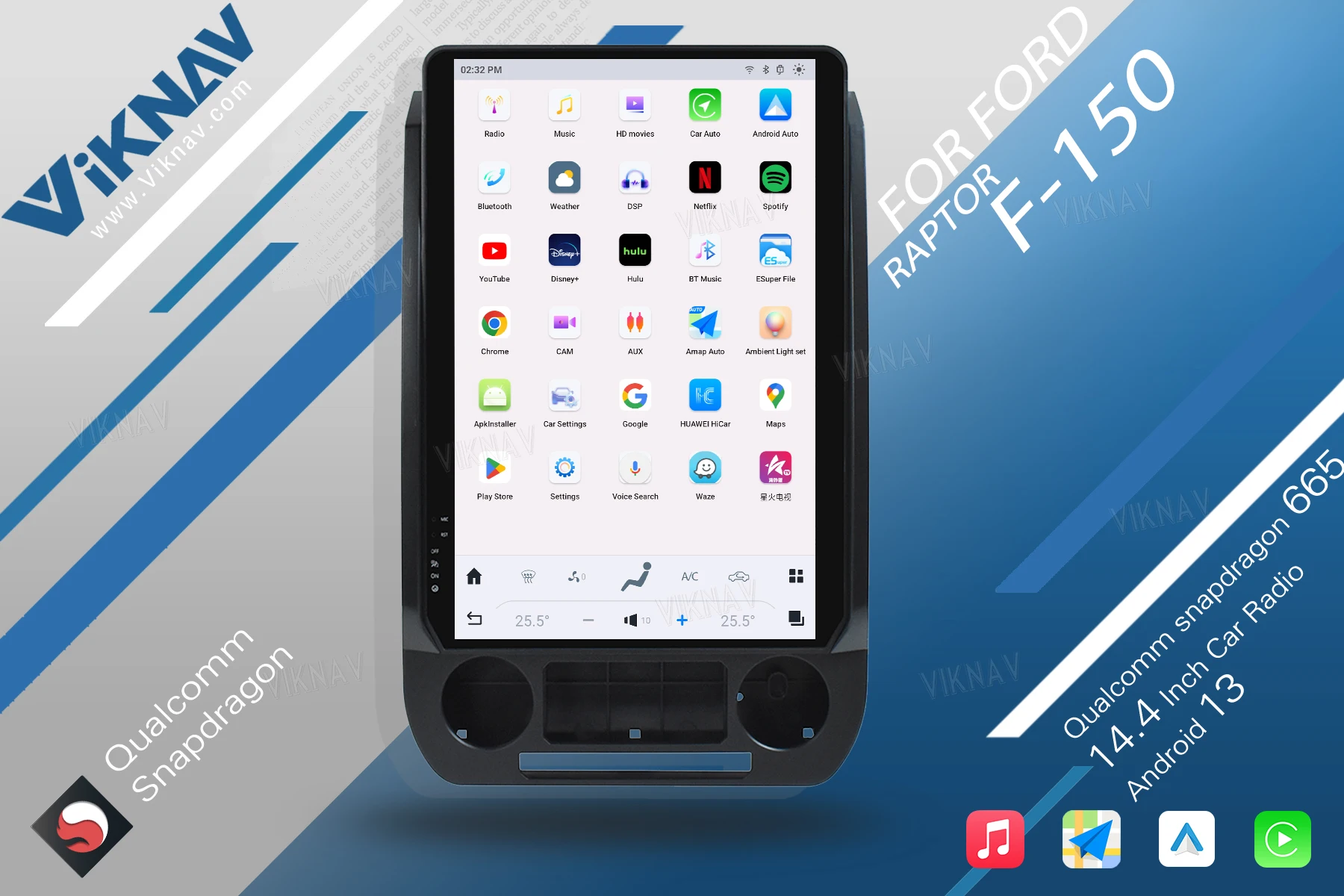 Android 128 ГБ Ford F150 Радио F250 F350 F450 Мультимедийный проигрыватель Беспроводная автоигра