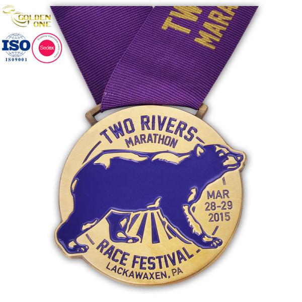 Silver Plated Custom Gymnastics Medals , Exclusive Zinc Alloy Karate Bronze Medal