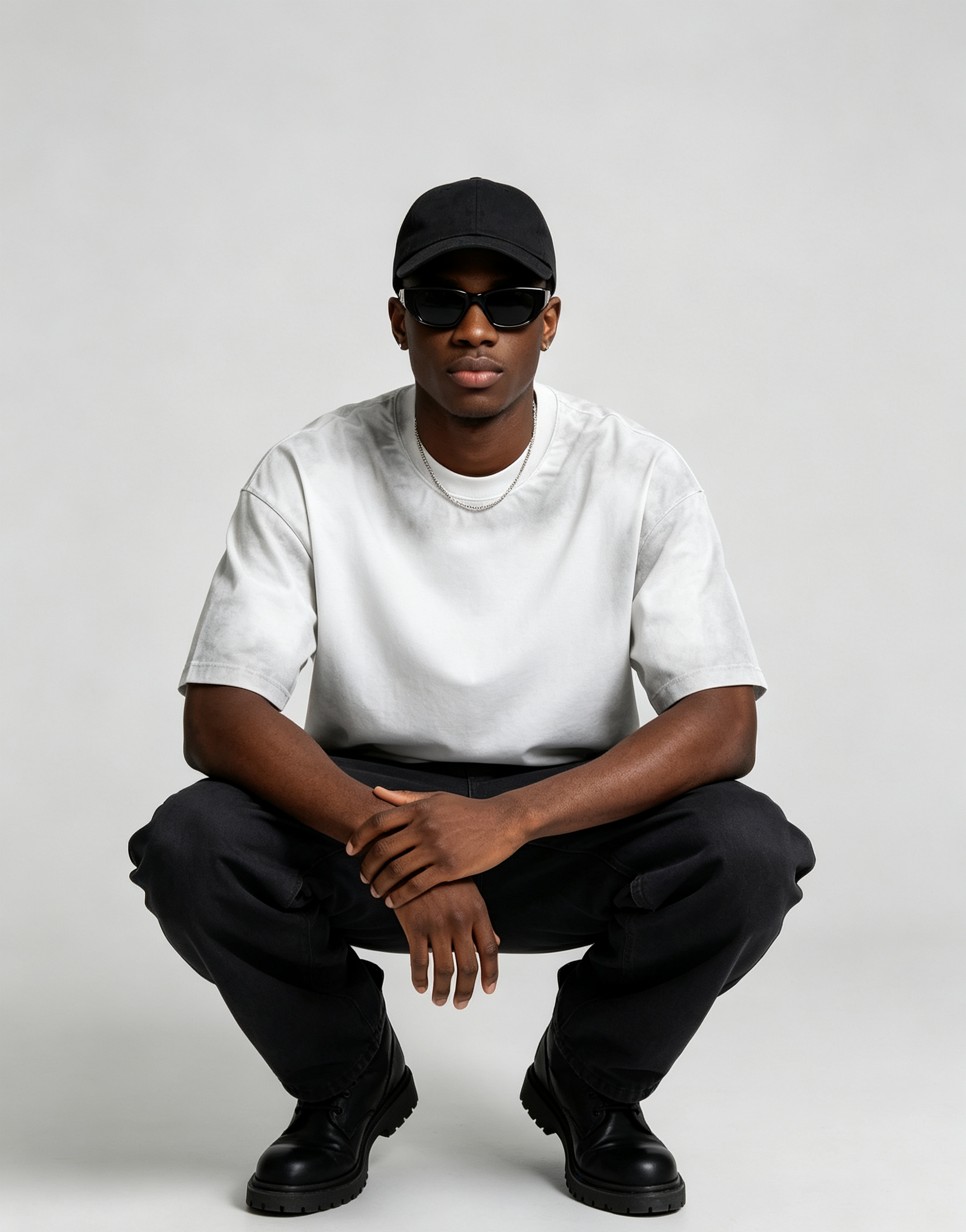 310GSM Basic Crew Neck Tee 100% Cotton Oversized Drop Shoulder T Shirt Heavyweight