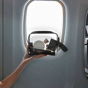 Small Clear PVC Waterproof Bag with Zipper Closure, Mini Portable Transparent Plastic Organizer Pouch for Cosmetic, Make