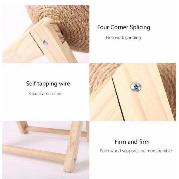 Gato Juguete de pelota de rascado Entrenamiento adecuado Sisal tabla de cuerda triturador de pies mascota con abastecimiento