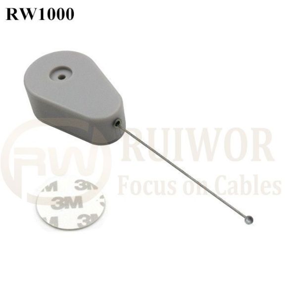RW1000 Drop-Shaped Retractable Security Tether With Connectors For Several Product Positioning Display