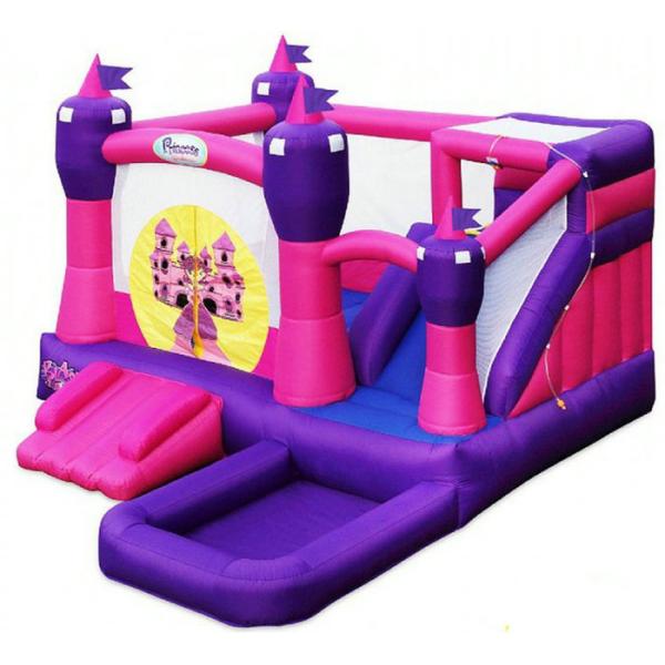 Jump And Slide Pink Bounce House PVC Plato Tarpaulin Scratch - Proof  4*4*4m