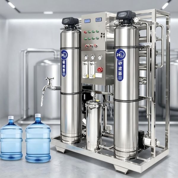 1000LPH All-Stainless Steel Commercial RO Plant With 2-Stage Pretreatment