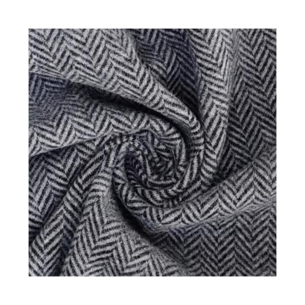 Polyester Cotton Stretch Plain-dyed Herringbone Knitted Jacquard Fabric for Garment Home Textile