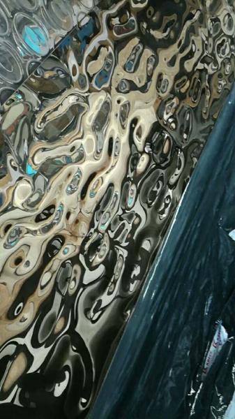 2019 Mirror Metal Steel Color Water Ripple Pattern 1500*3000 Stainless Steel Panel From Foshan Factory