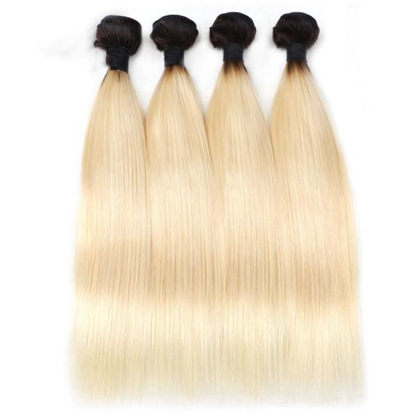 No Tangle Peruvian Human Hair Weave , 1b/613 Straight Hair Weave Bundles