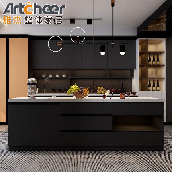 Modern Acrylic Kitchen Cabinet With Island Cabinet For South Africa Villa Open Style