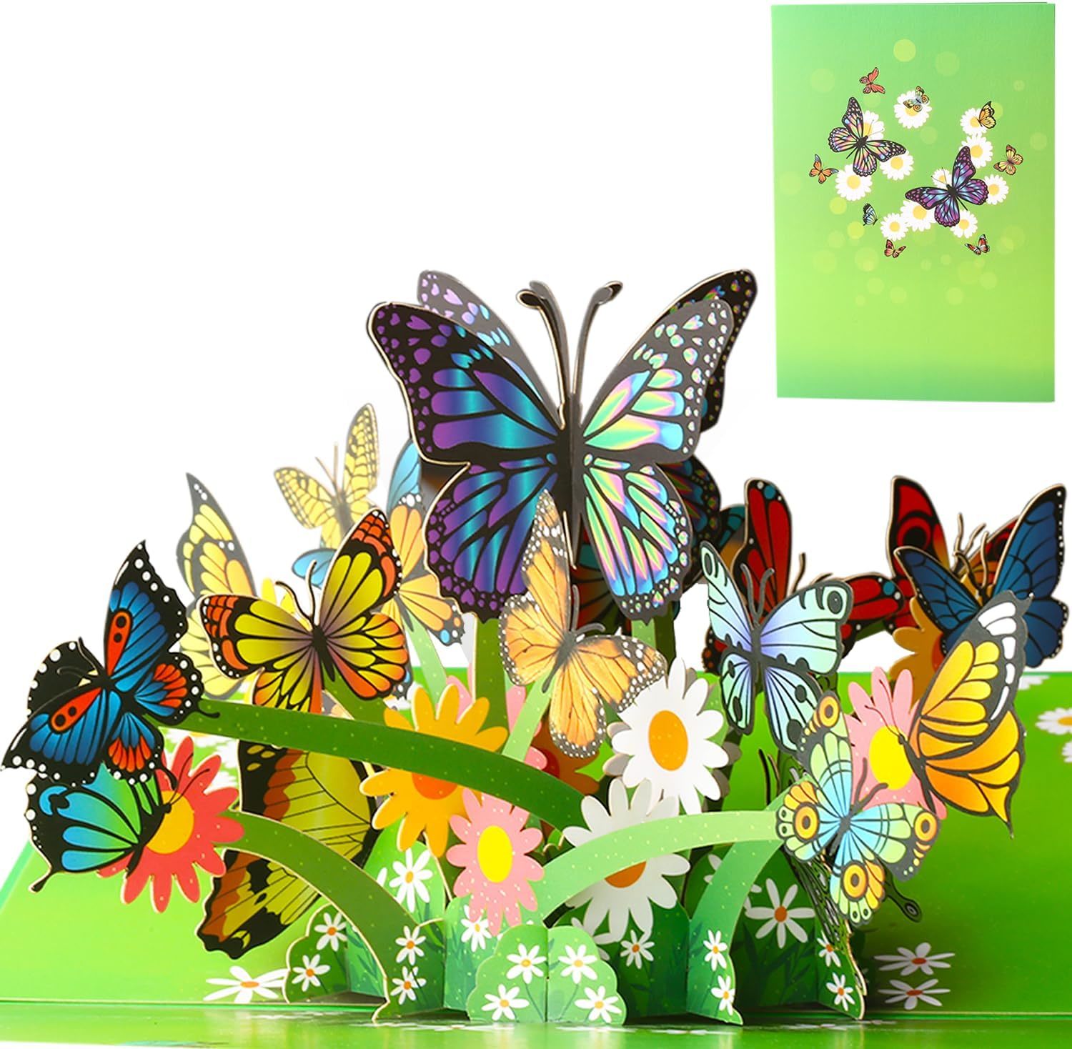 3D Butterfly Pop Up Greeting Cards With Floral Wreath Design