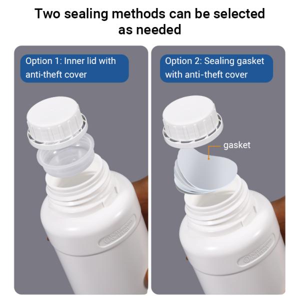 HDPE пластиковый фторид прозрачная бутылка реагента 1000 мл 1L для химической упаковки