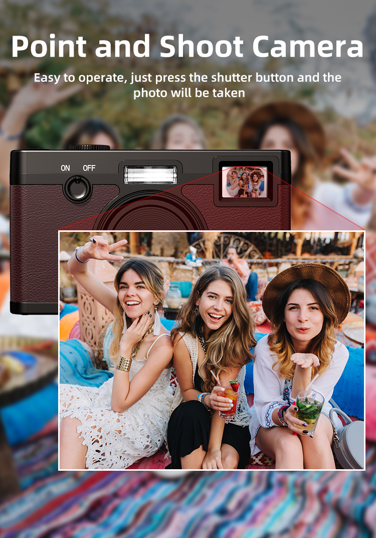 Newest Retro Screenless CMOS Digital Camera 8MP Photo 8 Mode Filters with Xenon Flash for Camping and Party As Christmas Gifts
