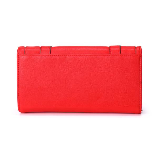 The new solid color long section of the wallet buckle rivets Europe Women's leather wallet