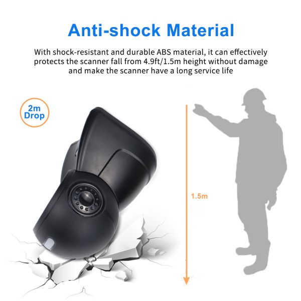 USB Wired Desktop Barcode Scanner Desktop QR Reader for Supermarket & Convenience Store