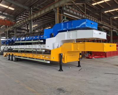 3 Axles 30/60/100 Tons Steel Lowbed Semi Trailer for Heavy Duty Transportation Solution