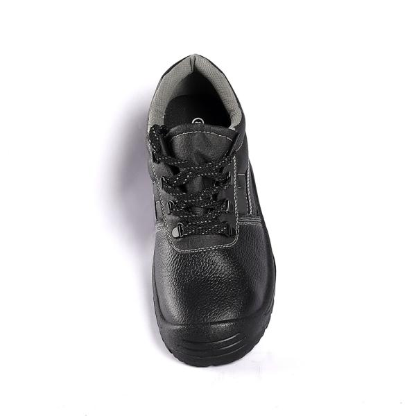 Коровая кожа черная шнурка закрытие PU подошва защитная обувь