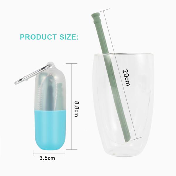 4 Color Reusable Collapsible Silicone Drinking Straw