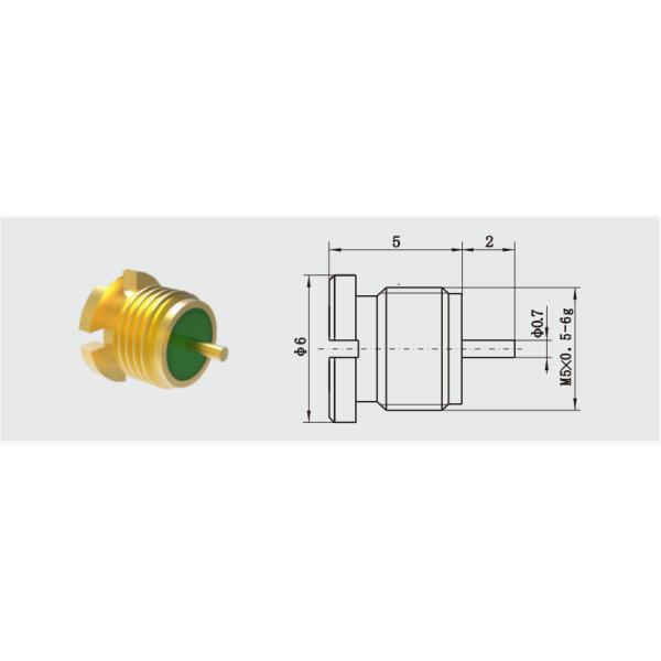 Hermetic Sealed Kovar Alloy With Gold Plated SMP Male Smooth Bore RF Coaxial Bulkhead Connector